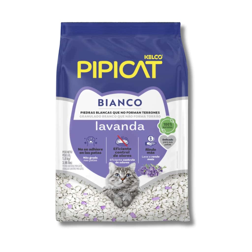 PIEDRAS PIPI CAT BIANCO LAVANDA X 1.8 KG