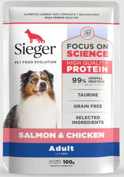 SIEGER SALSA PERRO ADULTO SALMON Y POLLO X 100 GR