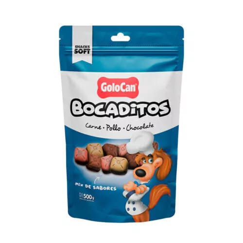 BOLSA BOCADITO GOLOCAN X500GRS (CARNE POLLO Y CHOCOLATE)