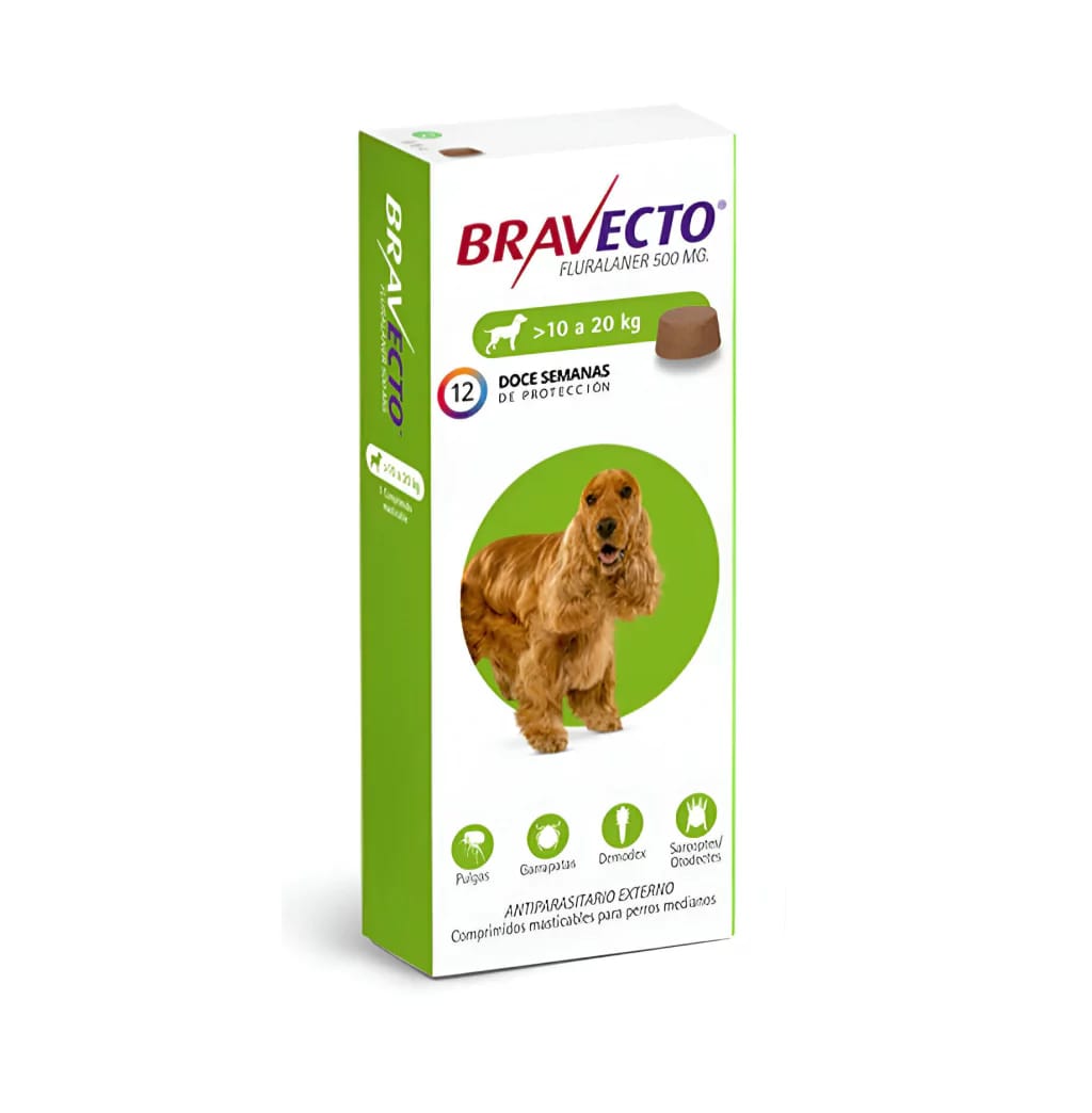Bravecto 500 mg. - de 10 a 20 kg.