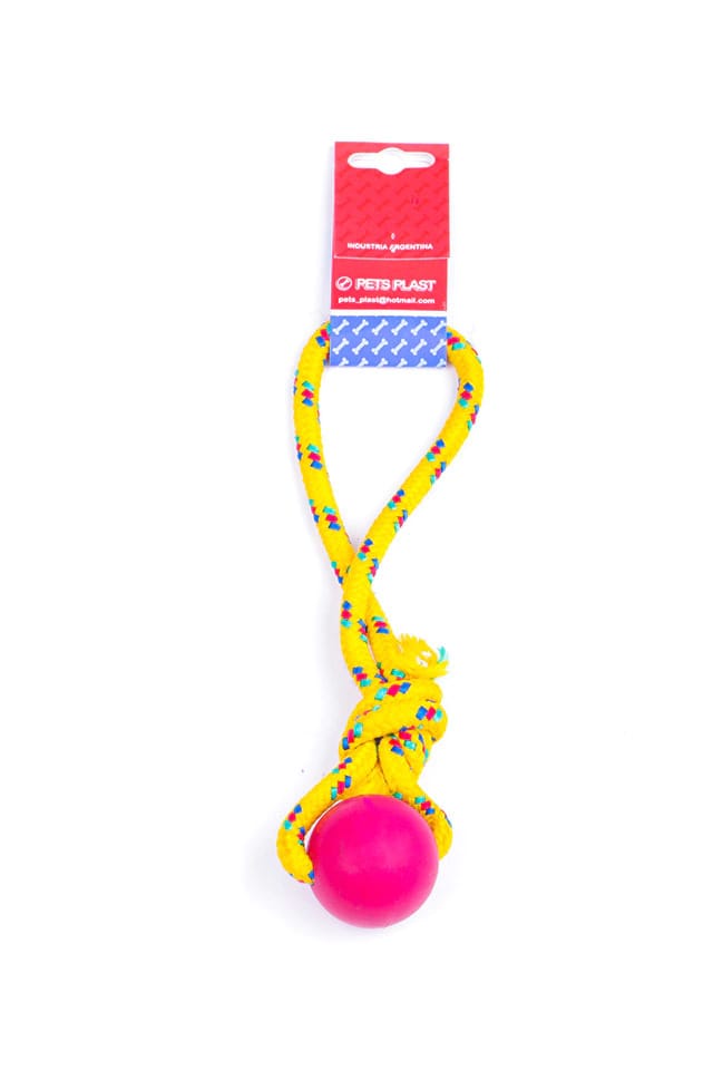 PELOTA DE GOMA CHICA CON NUDO SOGA ALPINA