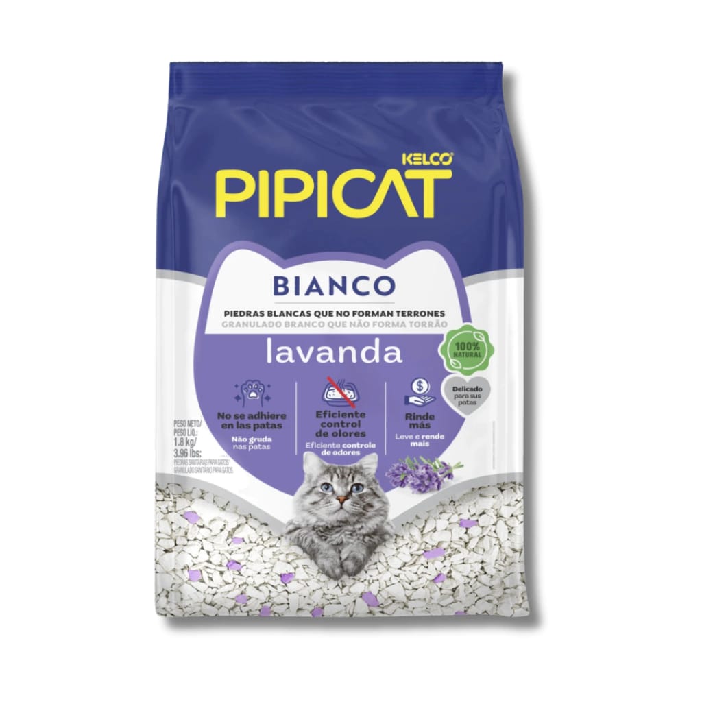 PIEDRAS PIPI CAT BIANCO LAVANDA X 1.8 KG