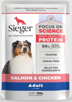 SIEGER SALSA PERRO ADULTO SALMON Y POLLO X 100 GR