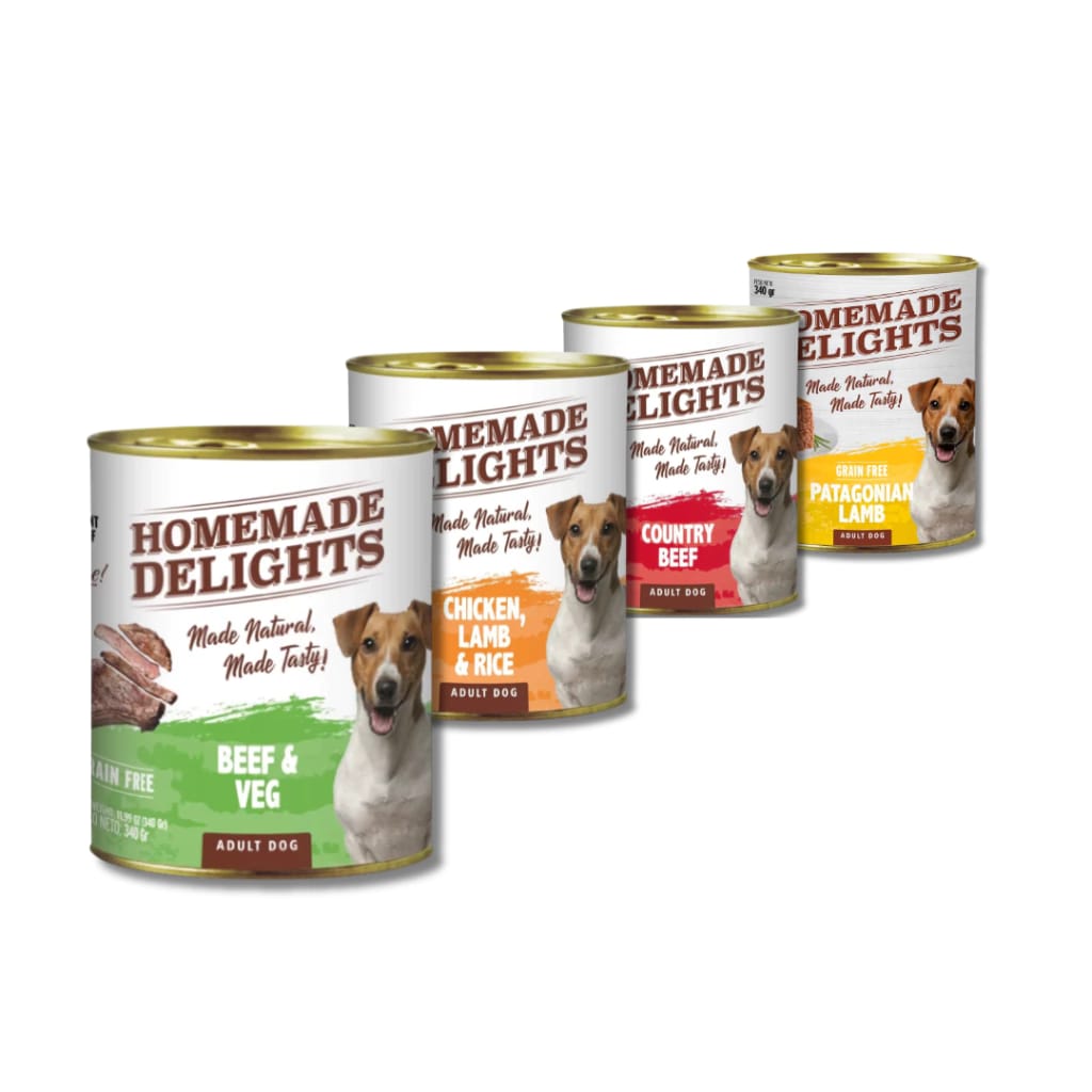 HOMEMADE DELIGHTS PERRO ADULTO LATA X 340GRS.